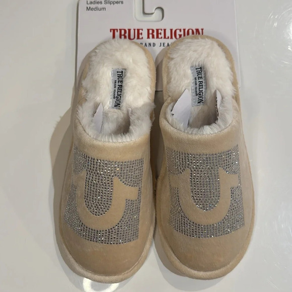 NWT no box True Religion Ladies Beautiful Rhinestone Slippers. Color: C… - Picture 4 of 6